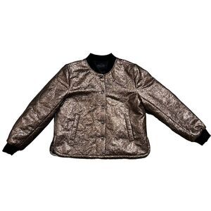 Madewell Metallic Quilted Military Jacket M-L Check Measurements